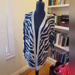 Woman's open front cardigan sweater with pockets, No Boundaries, size Lg 11-13